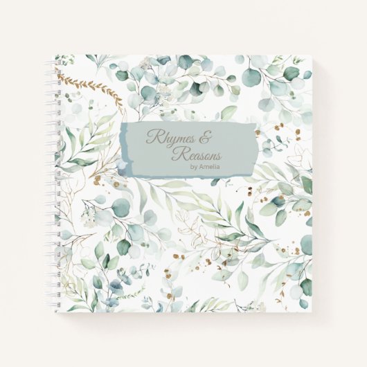 Dreamy Greenery Pattern Green/Blue ID817 Notizblock (Vorderseite)