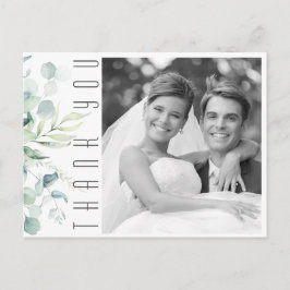 Dreamy Greenery Wedding Danke Green/Blue ID817 Ankündigungspostkarte