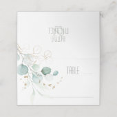 Dreamy Greenery Wedding Table Green/Blue ID817 Platzkarte (Außenseite Aufgefaltet)