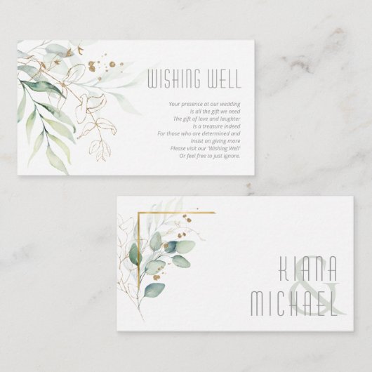 Dreamy Greenery Wishing Well V2 Green/Blue ID817 Begleitkarte (Vorne/Hinten)