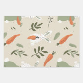 Dreamy Grüntöne Floral Bunny Set von 3 Geschenkpapier Set (Vorderseite)