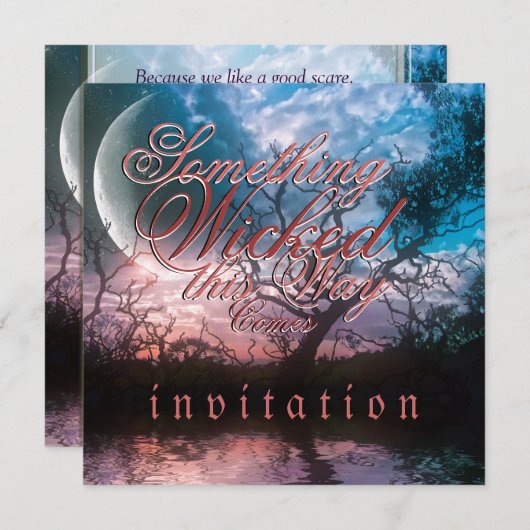 Dreamy Halloween Gothic Wedding Einladung (Vorne/Hinten)