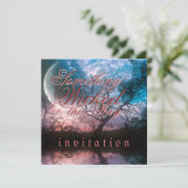 Dreamy Halloween Gothic Wedding Einladung (Stehend Vorderseite)