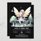 Dreamy Happy Fairy Birthday Einladung (Vorne/Hinten)