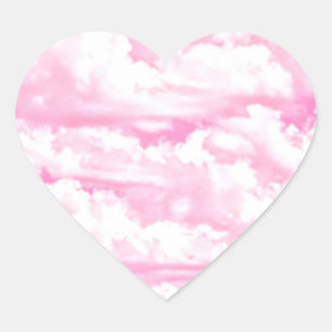 Dreamy Happy Pink Clouds Herz-Aufkleber