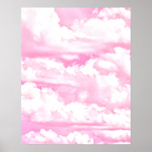 Dreamy Happy Pink Clouds Poster (Vorne)