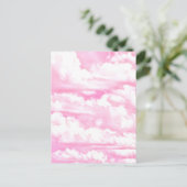 Dreamy Happy Pink Clouds Postkarte (Stehend Vorderseite)