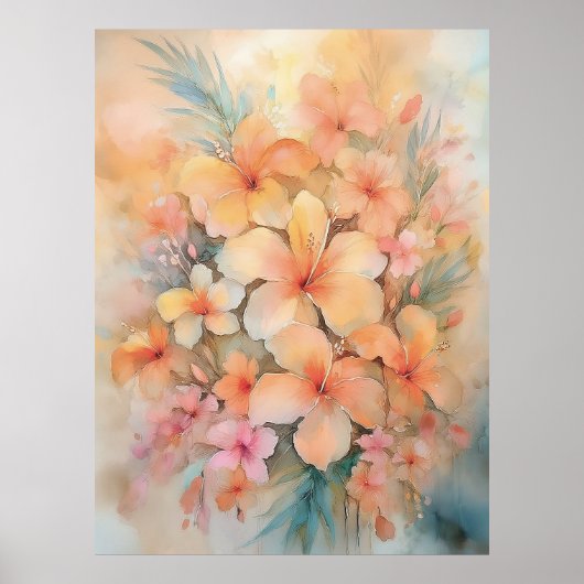 Dreamy Hawaiian Hibiskus Poster (Vorne)