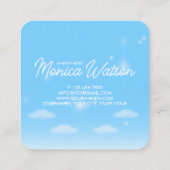 Dreamy Heart Cloud Sky Quadratische Visitenkarte (Rückseite)