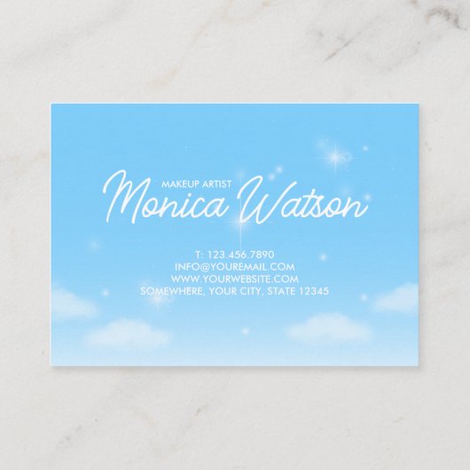 Dreamy Heart Cloud Sky Visitenkarte (Rückseite)