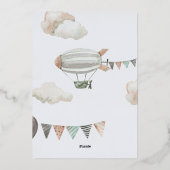 Dreamy Heaven Sent Blue Boy Baby Dusche Folieneinladung (Rückseite)