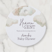 Dreamy Heaven Sent Blue Boy Baby Dusche Geschenkanhänger (Vorderseite)