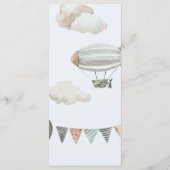 Dreamy Heaven Sent Blue Boy Baby Dusche Menükarte (Rückseite)