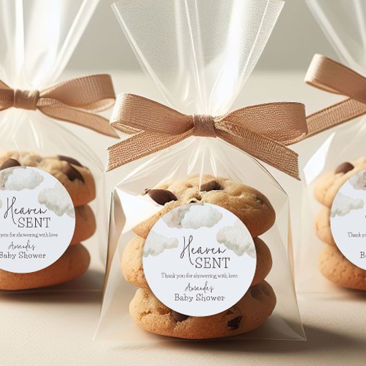 Dreamy Heaven Sent Blue Boy Baby Dusche Runder Aufkleber