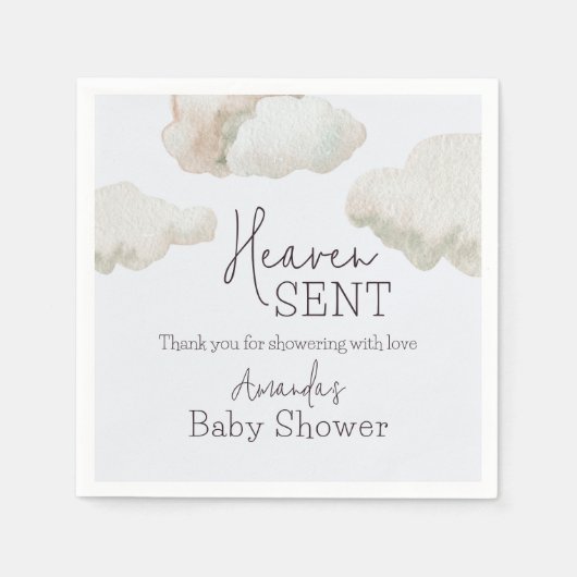 Dreamy Heaven Sent Blue Boy Baby Dusche Serviette (Vorderseite)