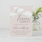 Dreamy Heaven Sent Gender Neutral Gender Offenlegu Einladung (Stehend Vorderseite)
