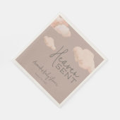 Dreamy Heaven Sent Sky Beige Baby Dusche Willkomme Serviette (Ecke)