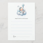 Dreamy Hot Air Ballon Cloud 9 Baby Dusche Hinweiskarte (Vorderseite)