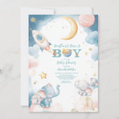 Dreamy Houston, wir haben einen Jungen im Weltraum Einladung (Vorderseite)