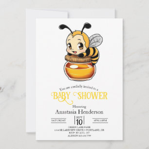 Dreamy Hübsch Bee Baby Dusche Einladung