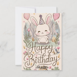 Dreamy Hübsch Bunny Digital Geburtstag Karte