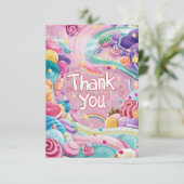 Dreamy Hübsch Candyland danke Karte (Stehend Vorderseite)