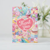 Dreamy Hübsch Candyland danke Karte (Stehend Vorderseite)