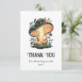 Dreamy Hübsch Mushroom Baby Dusche Dankeskarte (Stehend Vorderseite)