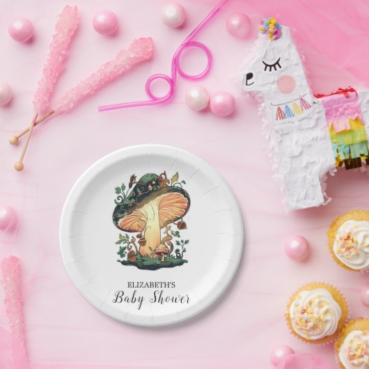 Dreamy Hübsch Mushroom Baby Dusche Pappteller (Party)