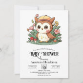 Dreamy Hübsch Owl Baby Dusche Einladung (Vorderseite)