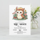 Dreamy Hübsch Owl Baby Dusche Einladung (Stehend Vorderseite)