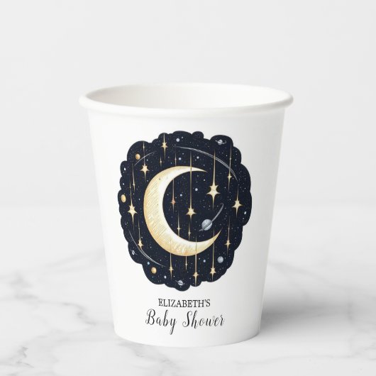 Dreamy Hübsch Stars Kinderdusche Pappbecher (Vorderseite)