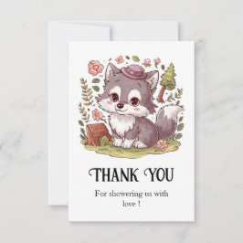Dreamy Hübsch Wolf Baby Shower Dankeskarte