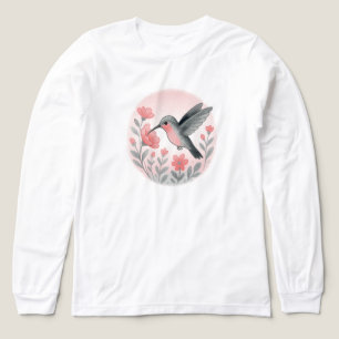 Dreamy Hummingbird mit Blume   NUR WEISS Tri-Blend Shirt