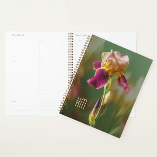 Dreamy Iris Floral photo art with monogram (Large) Planer (Anzeige)