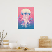 Dreamy Jellyfish in Ocean Hues Poster (Küche)