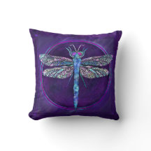 Dreamy Jewel Töne Dragonfly Square Kissen