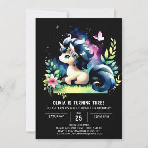 Dreamy Jungle Horse Birthday Einladung