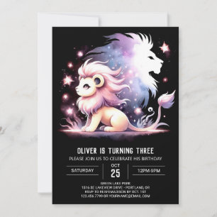 Dreamy Kids Lion Birthday Einladung