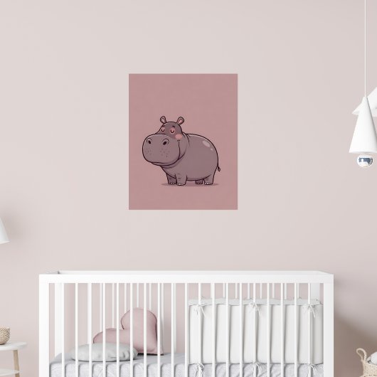 Dreamy Kinderzimmer Minimalistisch Hippo Poster (Kinderzimmer 2)