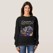 Dreamy Kitten in Glowing Wildflower Garden Art Sweatshirt (Vorne ganz)
