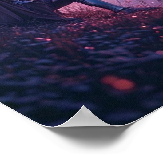 Dreamy Knight Under Cherry Blossoms Poster (Ecke)