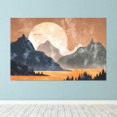 Dreamy Landscape Sunset Leinwanddruck (Insitu (Holzboden))