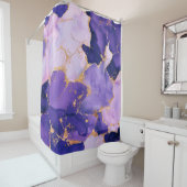 Dreamy Lavender Alkohol Tinten und Gold Duschvorhang (Beispiel)