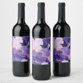 Dreamy Lavender Alkohol Tinten und Gold Weinetikett (Flaschen)