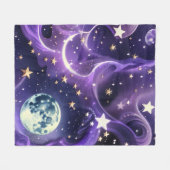 Dreamy Lavender Celestial Moon Blanket – Luxury Se Fleecedecke (Vorderseite (Horizontal))