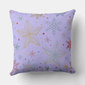 "Dreamy Lavender Large Star Pattern Throw Kissen (Rückseite)