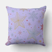 "Dreamy Lavender Large Star Pattern Throw Kissen (Vorderseite)