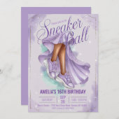 Dreamy Lavender Sneaker Ball Birthday Feminine Einladung (Vorne/Hinten)