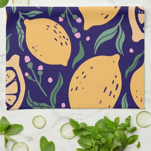 Dreamy Lemons Geschirrtuch (Gefaltet)